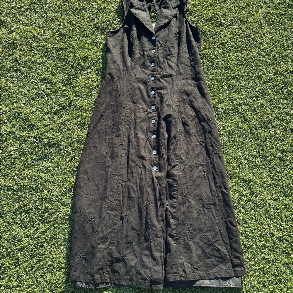 Vintage 90s Sheri Martin Black Eyelet Dress